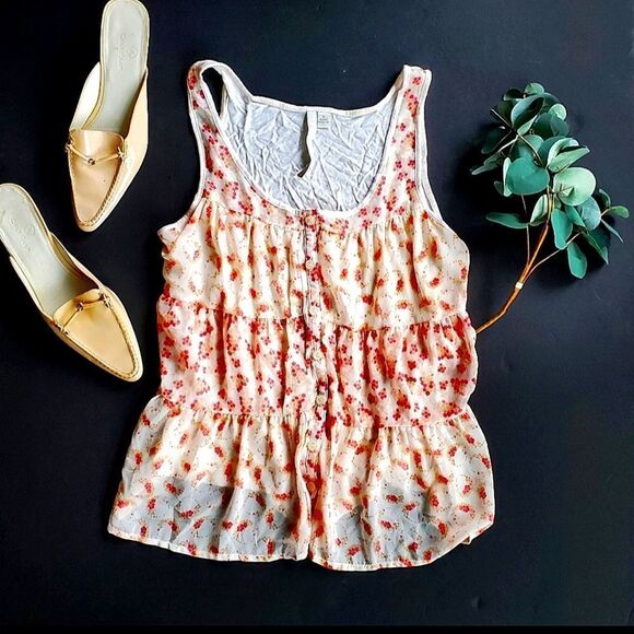 Lauren Conrad Floral Tank Blouse - Picture 1 of 8